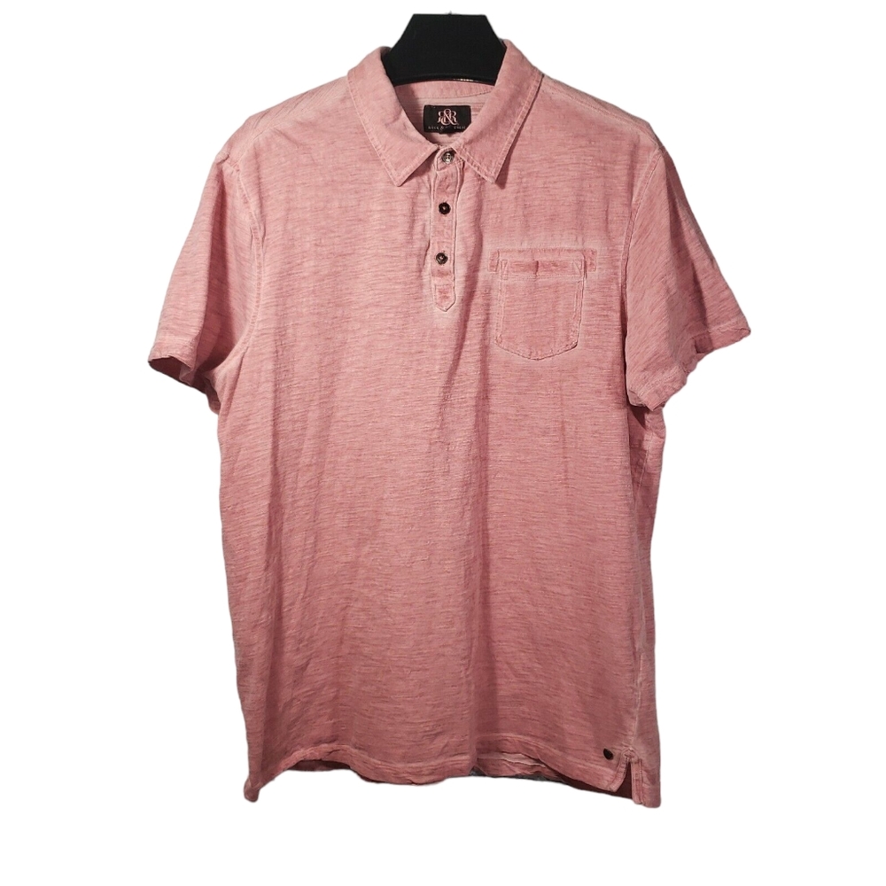 Rock & Republic S/S Polo Shirt Men's XXL Urban Red Pink Heathered Casual Golf
